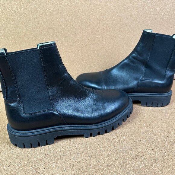 Beaumont Organic Milan Chelsea Boot in Black Italian Leather Size UK 7 / US 9 - Picture 1 of 7